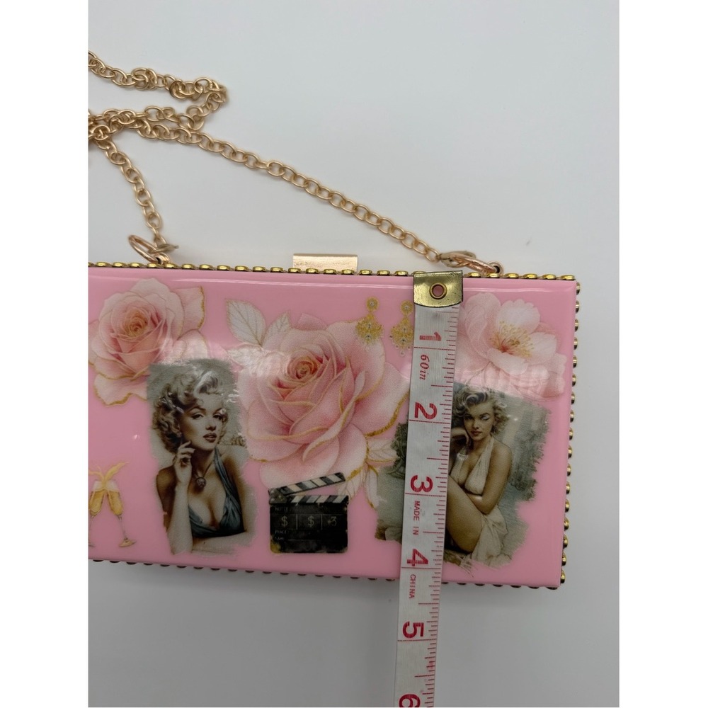 Pink Acrylic Box Crossbody Shoulder Bag Purse - Picture 5 of 9